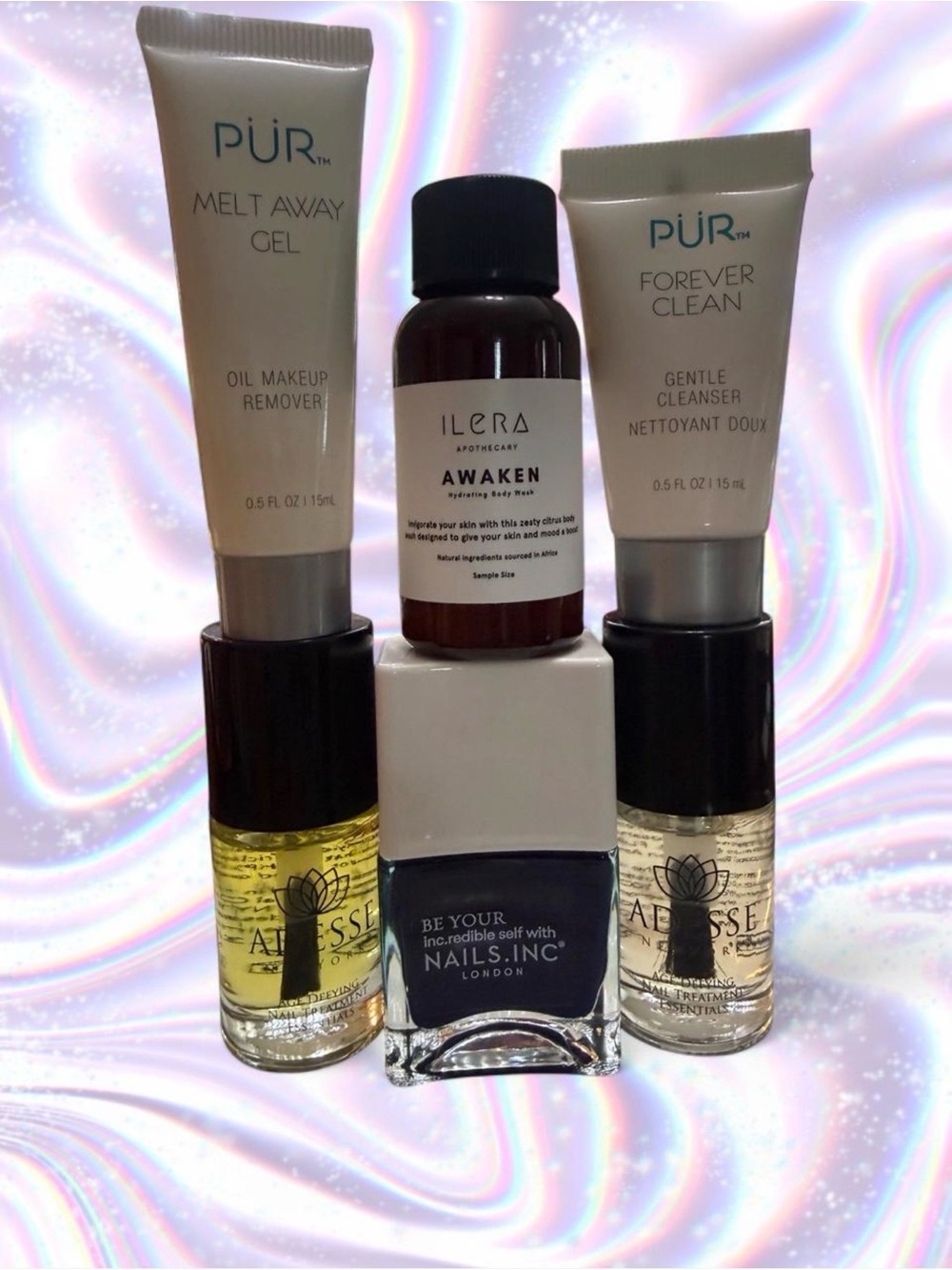 PÜR Travel Set — Adesse Nail Treatment - Nail Inc Navy Polish  - Bundle